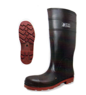 Bota PVC Industrial Negro/Rojo casquillo