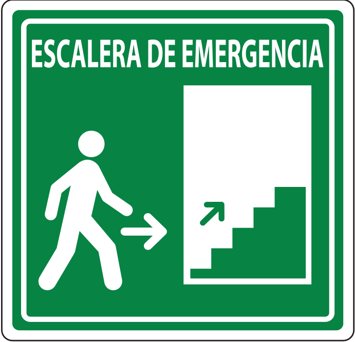 Letrero Escalera Derecha (15 x 15 cm)