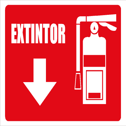 Letrero Extintor (15 x 15 cm)