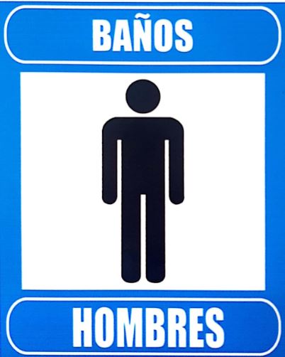 Letrero Baño Hombres (15 x 15 cm)