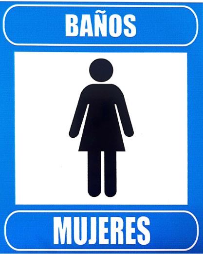 Letrero Baño Mujeres (15 x 15 cm)