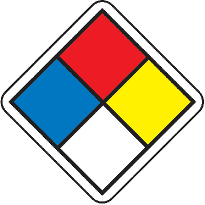 Letrero Rombo NFPA 27 x 27cm (Etiqueta)