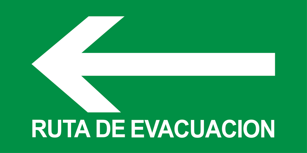 Letrero Ruta de Evacuacion Izquierda (15 x 15 cm)