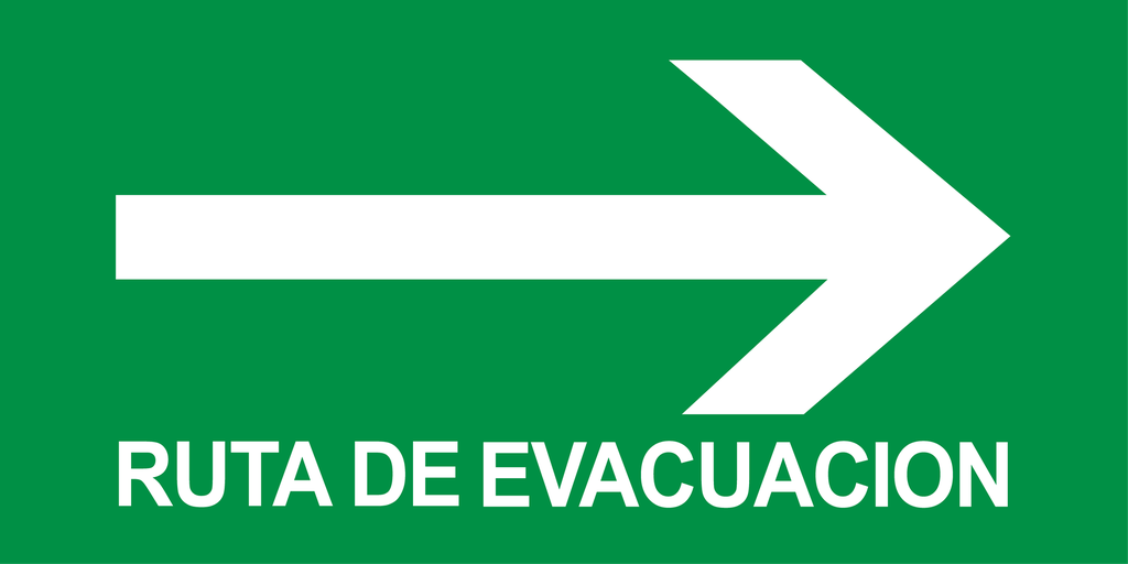 Letrero Ruta de Evacuacion Derecha (15 x 15 cm)