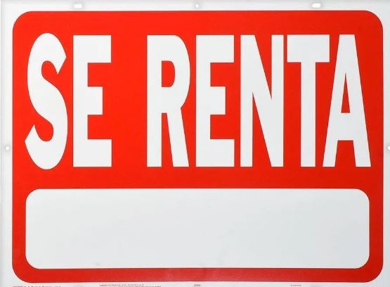 Letrero Se Renta (30 x 20 cm)