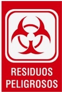 Letrero Residuo Peligrosos (15 x 15 cm)