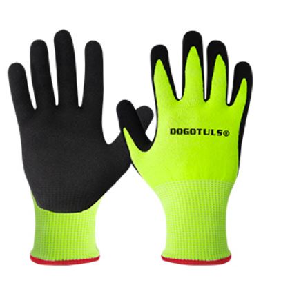 GUANTE ANTICORTE ALTA VISIBILIDAD CUBIERTO CON NITRILO ESPUMOSO