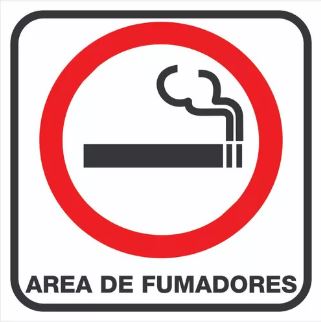 Letrero Area de Fumadores (15 x 15 cm)