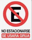 Letrero No Estacionarse se usara Grua (20 x 25 cm)