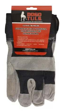 Guante Tela y Carnaza c/Refuerzo doble Palma