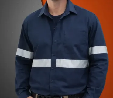 Camisa Industrial Gabardina Texas con Reflejante