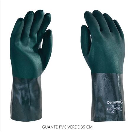 Guantes PVC Verde Dermacare 35cm