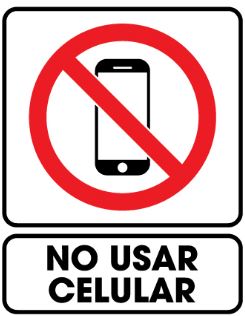 Letrero No Usar Su Celular
