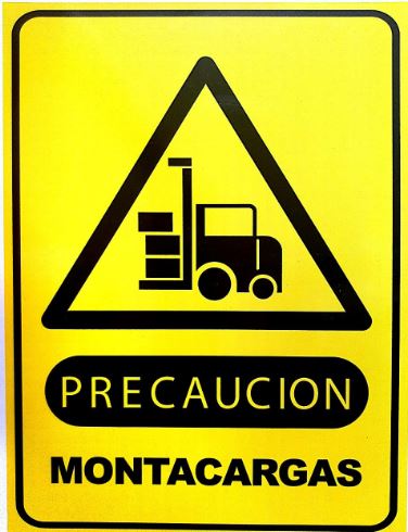 Letrero Precaucion Montacargas en Servicio