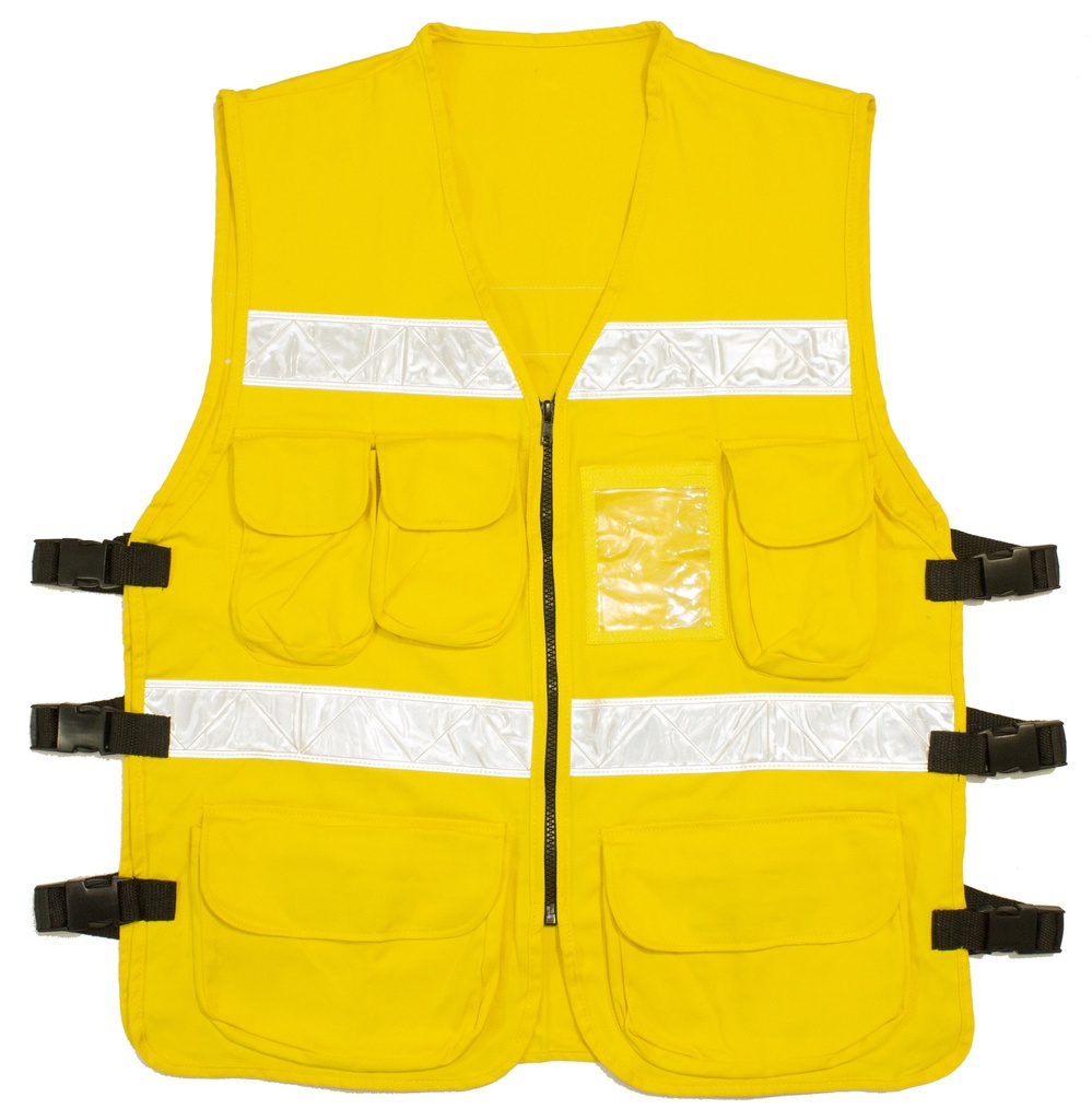 Chaleco Gabardina 7 Bolsas Unitalla (Amarillo Canario)