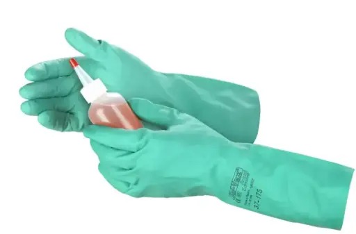 Ansell® AlphaTec® Sol-Vex® Guantes de Nitrilo Resistentes a Químicos - Forro Flocado, 13", Grosor 17 Mil